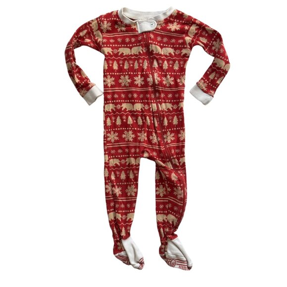 3 Pair Baby Footed Fleece Pajamas Christmas Holiday Winter Zip 12M Warm Sleep - Picture 4 of 5